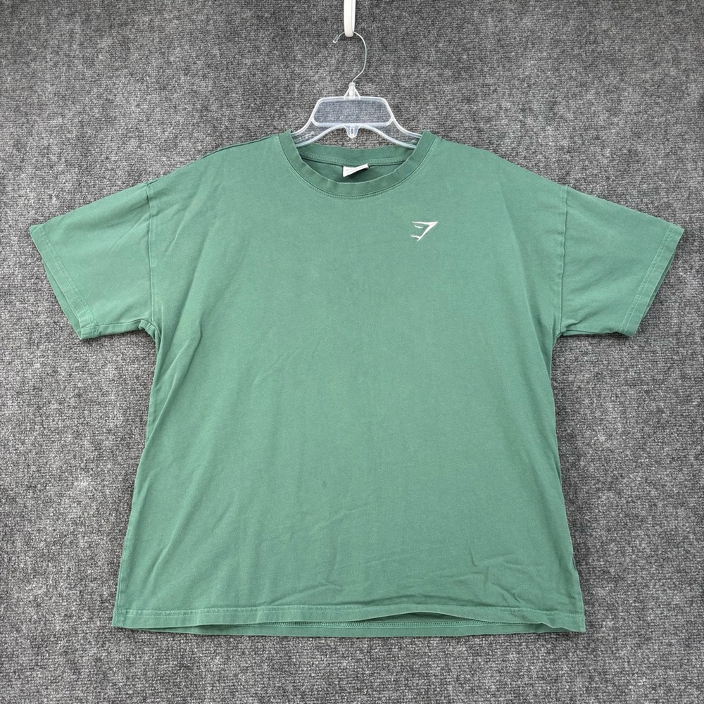 Gymshark Green Men’s T Shirt Size Large Logo Casual Crew Neck Gym Casual